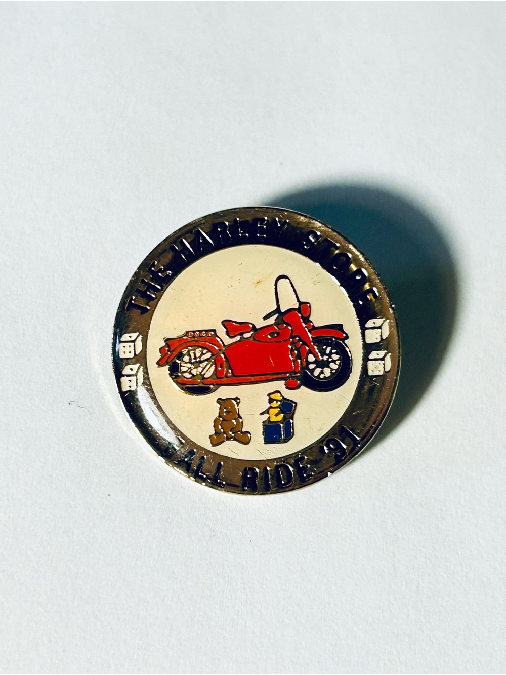 The Harley Store Fall Ride 1991 Red Motorcycle Pin, Biker Gifts